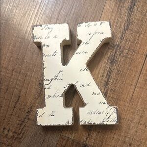 Decorative Cream Letter K